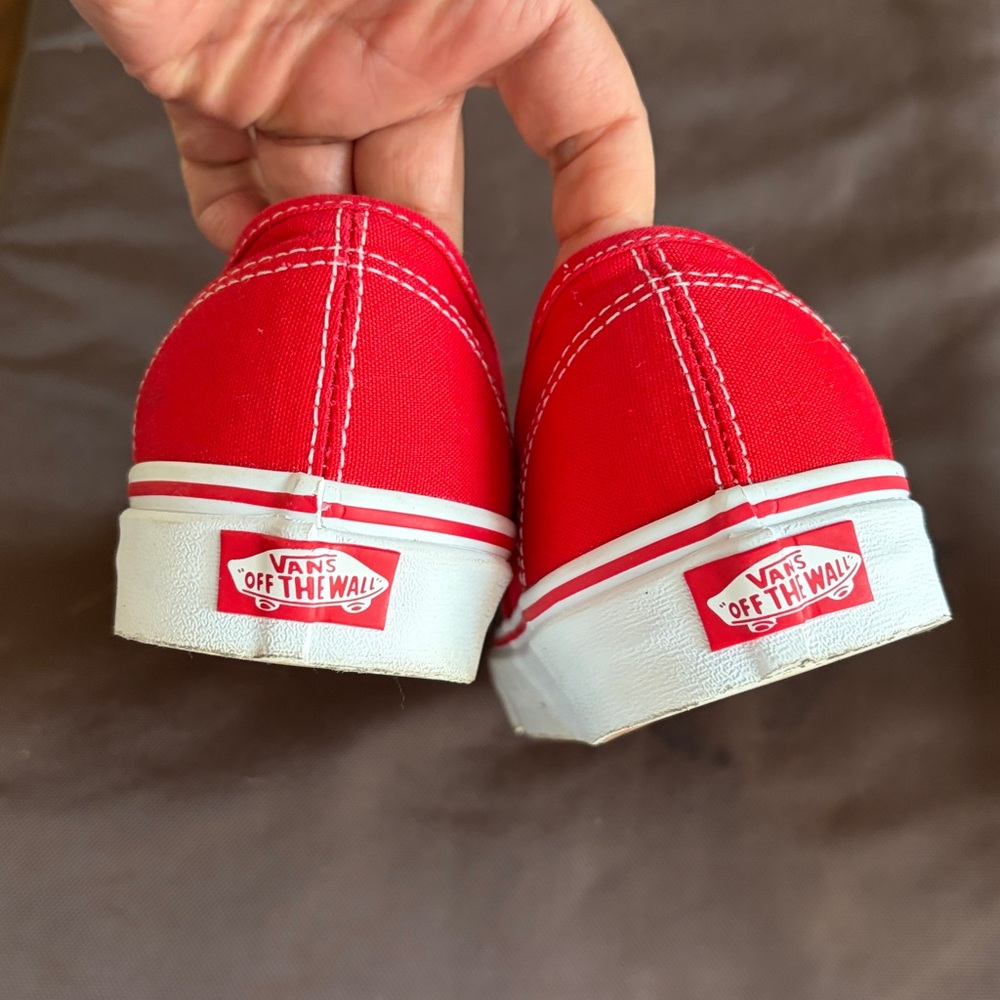 Vans Classic Canvas Sneakers in Red with White EXCELLENT CONDITION - Picture 4 of 6